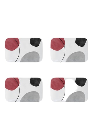 6 platos llanos de porcelana Elements - 20 x 13 cm