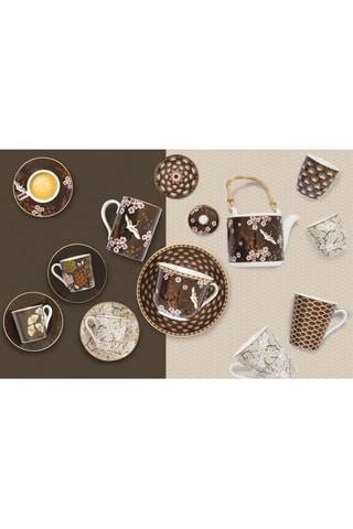 Vajilla de porcelana y bambú Oriental - 4 piezas