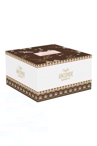 Vajilla de porcelana y bambú Oriental - 4 piezas