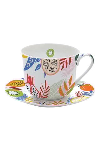 Mug et soucoupe en porcelaine Tutti Frutti