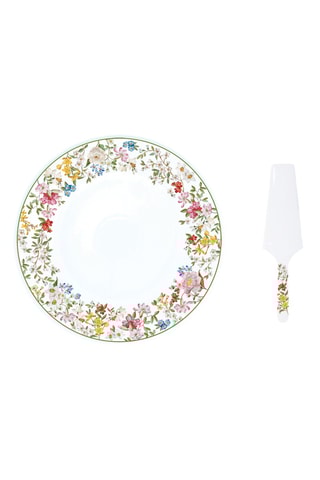 Plato para pastel y pala de porcelana Garden Dreams - 32 cm