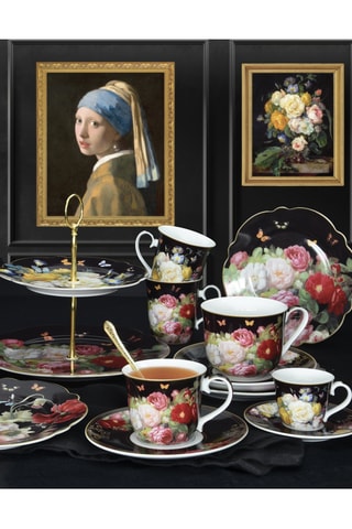 Vajilla de porcelana para tarta Victorian Garden - 5 piezas