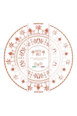 2 manteles individuales Exotic vibes - 34,5 x 34,5 cm - Azul