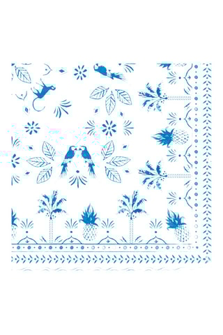 20 servilletas Exotic Vibes - Blanco y azul pato - Azul