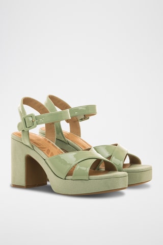 Sandales à talons vernies Britt - Vert d'eau