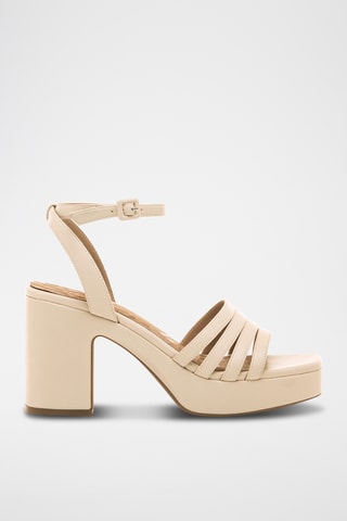 Sandales à talons Britt - Ecru