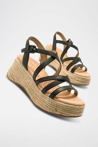 Sandales compensées Giorgia - Noir