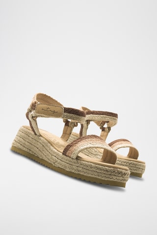 Sandales plateformes Lydia - Beige et marron