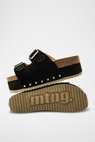 Mules plateformes en nubuck Everly - Noir