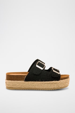 Mules plateformes Perla - Noir