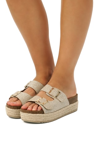 Mules plateformes Perla - Doré