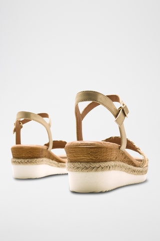 Sandales compensées Elif - Beige et doré