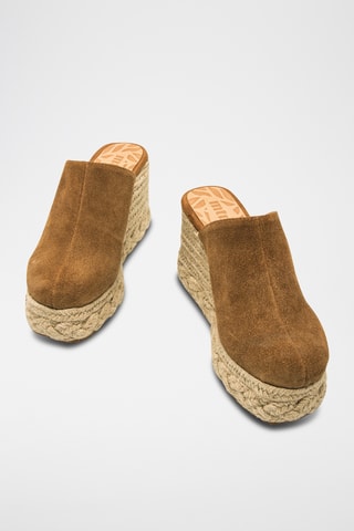 Mules compensées Lou - Marron