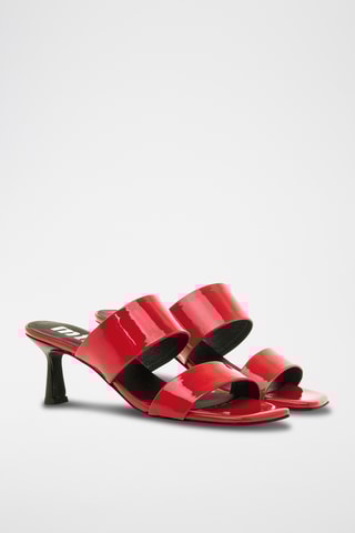 Mules à talons vernies Yvanna - Rouge
