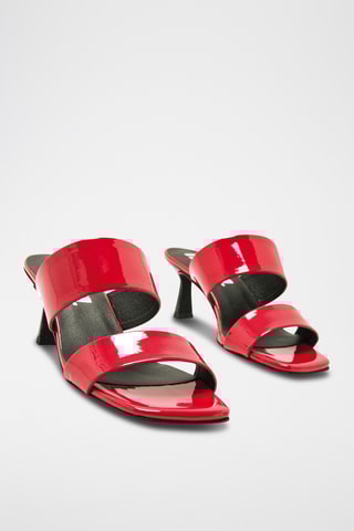 Mules à talons vernies Yvanna - Rouge