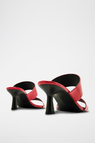 Mules à talons vernies Yvanna - Rouge