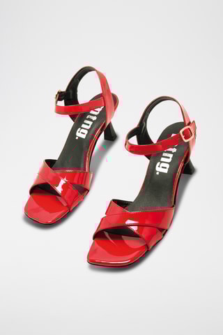 Sandales à talons vernies Yvanna - Rouge