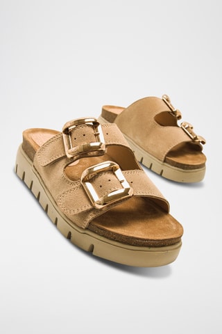 Mules en nubuck Lion - Beige