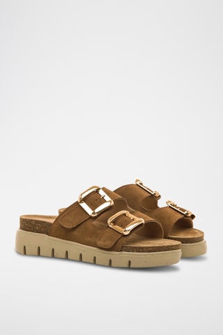 Mules en nubuck Lion - Marron