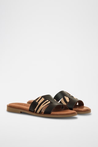 Mules en cuir Alysa - Noir