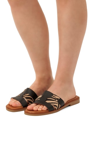 Mules en cuir Alysa - Noir