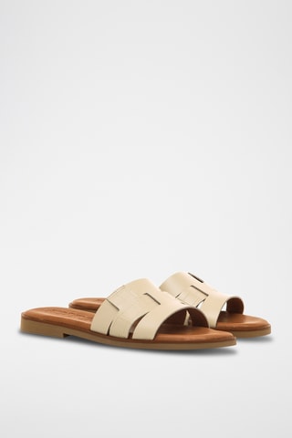 Mules en cuir Alysa - Beige