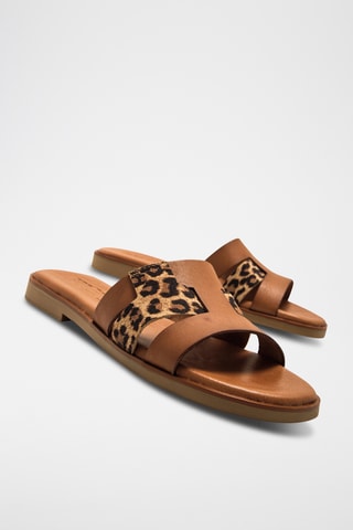 Mules en cuir Alysa - camel