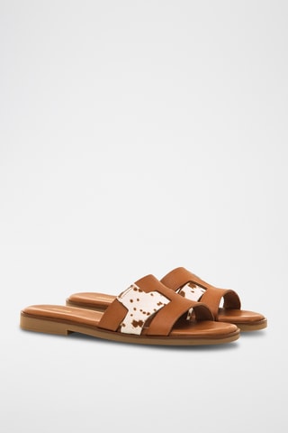 Mules en cuir Alysa - Camel