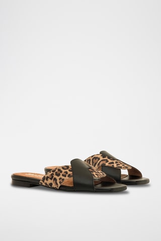 Mules en cuir Necane - Noir et marron