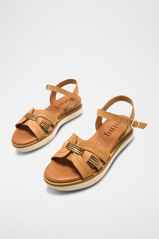 Sandales plateformes en cuir Daniella - Marron