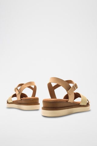 Sandales plateformes en cuir Daniela - Marron