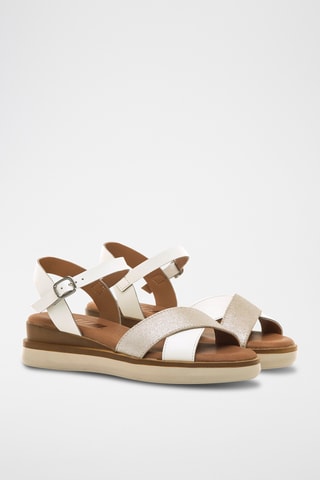 Sandales plateformes en cuir Daniela - Blanc