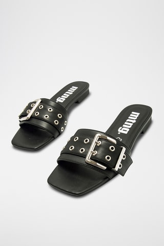 Mules en cuir Necane - Noir