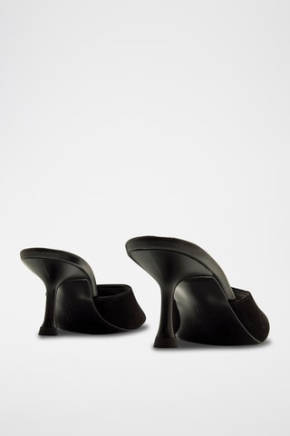 Mules à talons en nubuck Marta - Noir