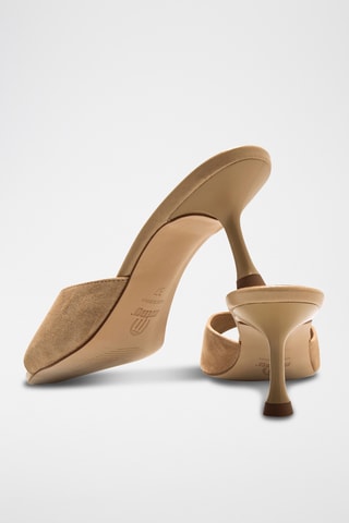 Mules à talons en nubuck Marta - Camel