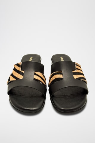 Mules à talons en cuir Ines - Noir