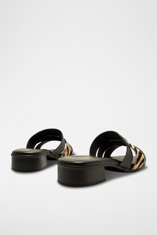 Mules à talons en cuir Ines - Noir