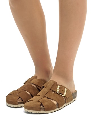 Mules en nubuck Liliane - Marron