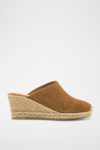 Sabots compensés en nubuck Austen - Marron