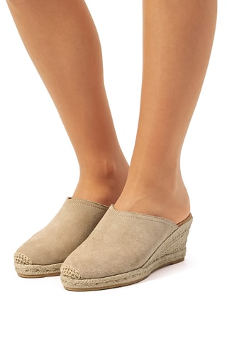 Sabots compensés en nubuck Austen - Beige