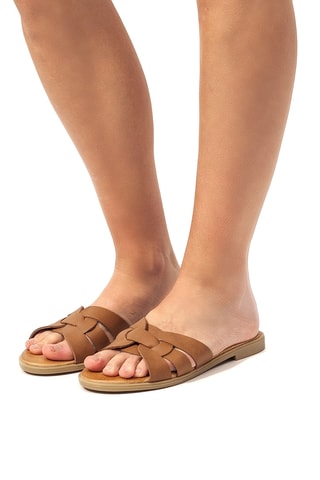 Mules en cuir Maria - Marron