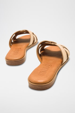 Mules en cuir Maria - Beige