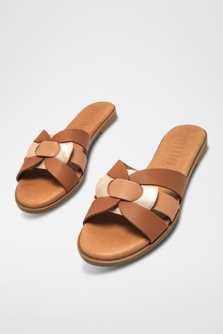 Mules en cuir Maria - Marron