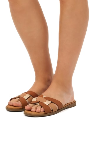 Mules en cuir Maria - Marron