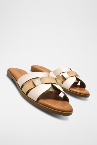 Mules en nubuck Maria - Ecru et beige
