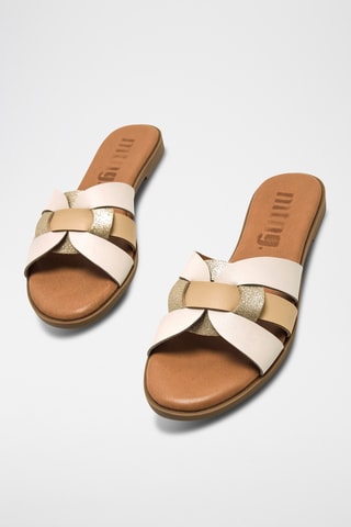 Mules en nubuck Maria - Ecru et beige