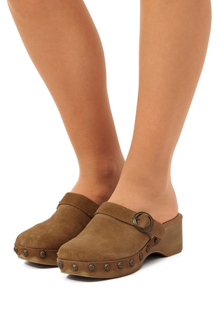 Sabots en nubuck Elois - Marron