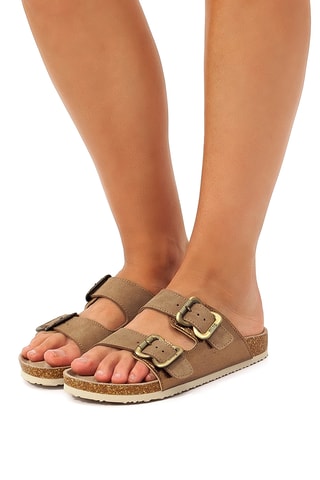 Mules en nubuck Lazy - Marron