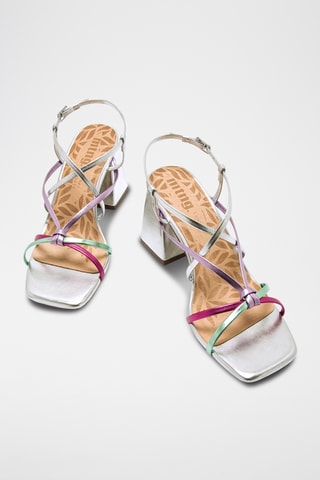 Sandales à talons Marla - Vert clair et fuchsia