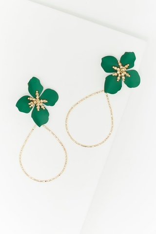 Boucles d'oreilles - Doré et vert